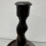 Pair of English oak Barley Twist candlesticks