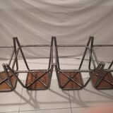 Suite of 4 vintage 60s industrial stools