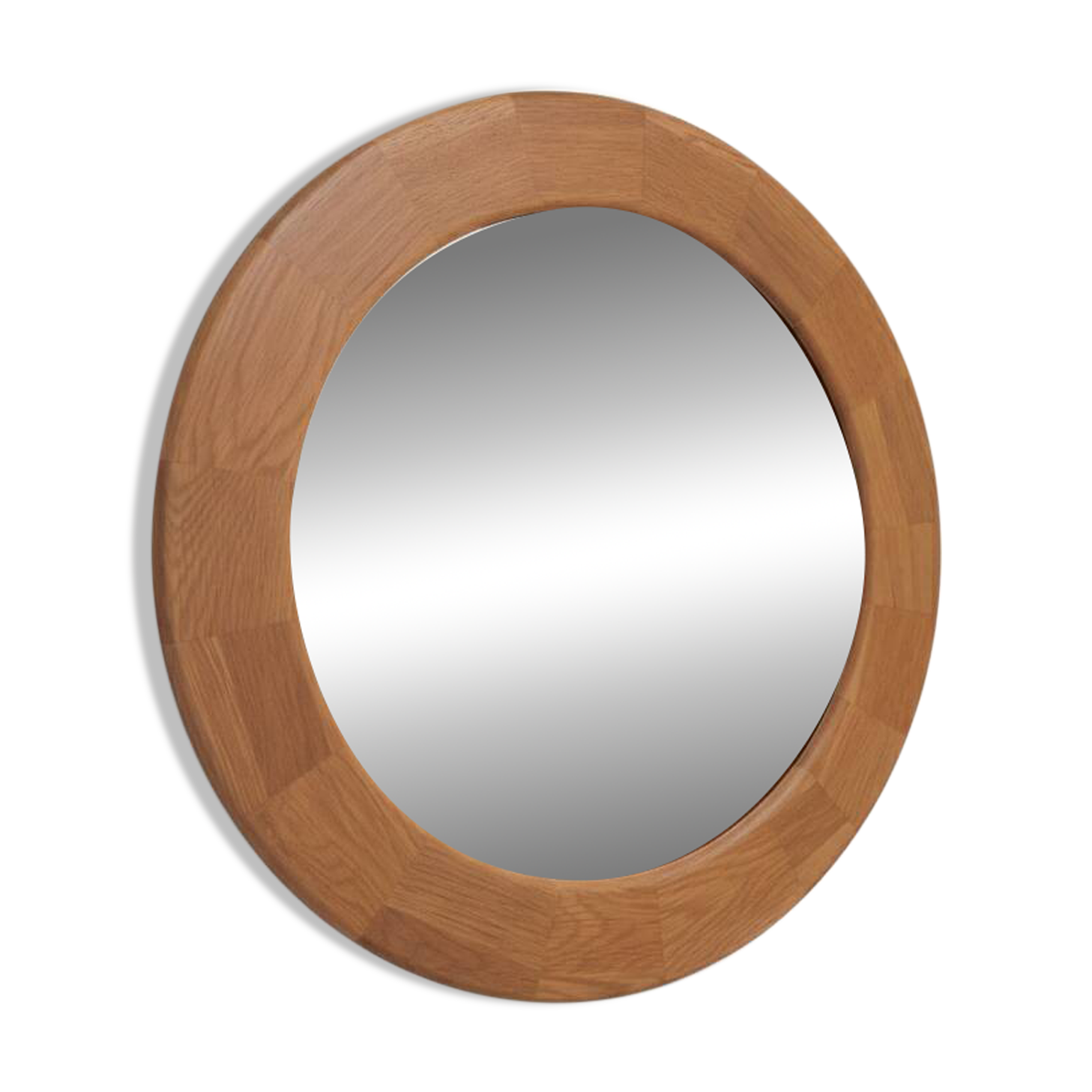 Round mirror, solid oak, formerly a dresser of Ginette.