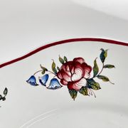 Plat à gateau peint à la main motif rose, vers 1960/70