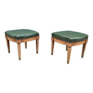 Paire de fauteuils tabourets ancien