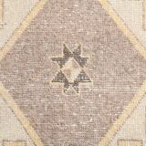 3x12 Light Yellow & Brown Turkish Vintage Runner Rug, 80x373Cm