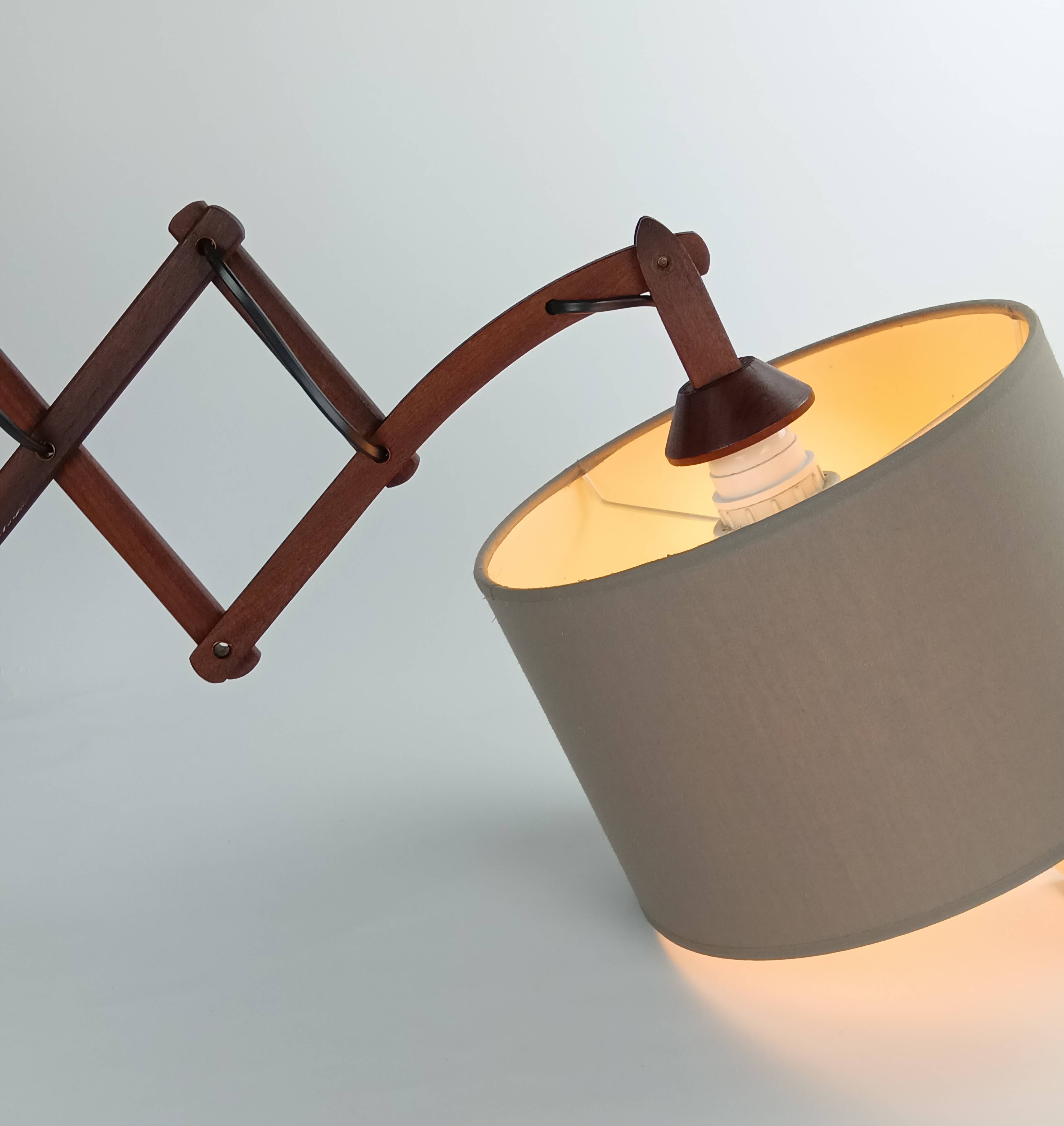 Scandinavian teak accordion lamp from the 1960s.