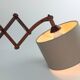 Lampe potence accordéon scandinave en teck 1960