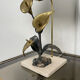 Lampe florale bronze 1970
