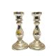 Pair of Candle Holders, Amalgam Glass