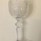 Set of six bohemian crystal wine glasses