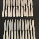 Set of 24 silver metal knives art deco