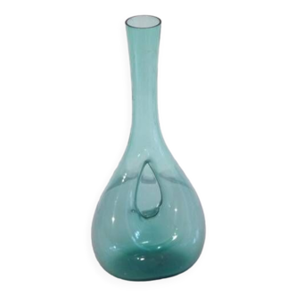 Vase suedois en verre soufflé 1970