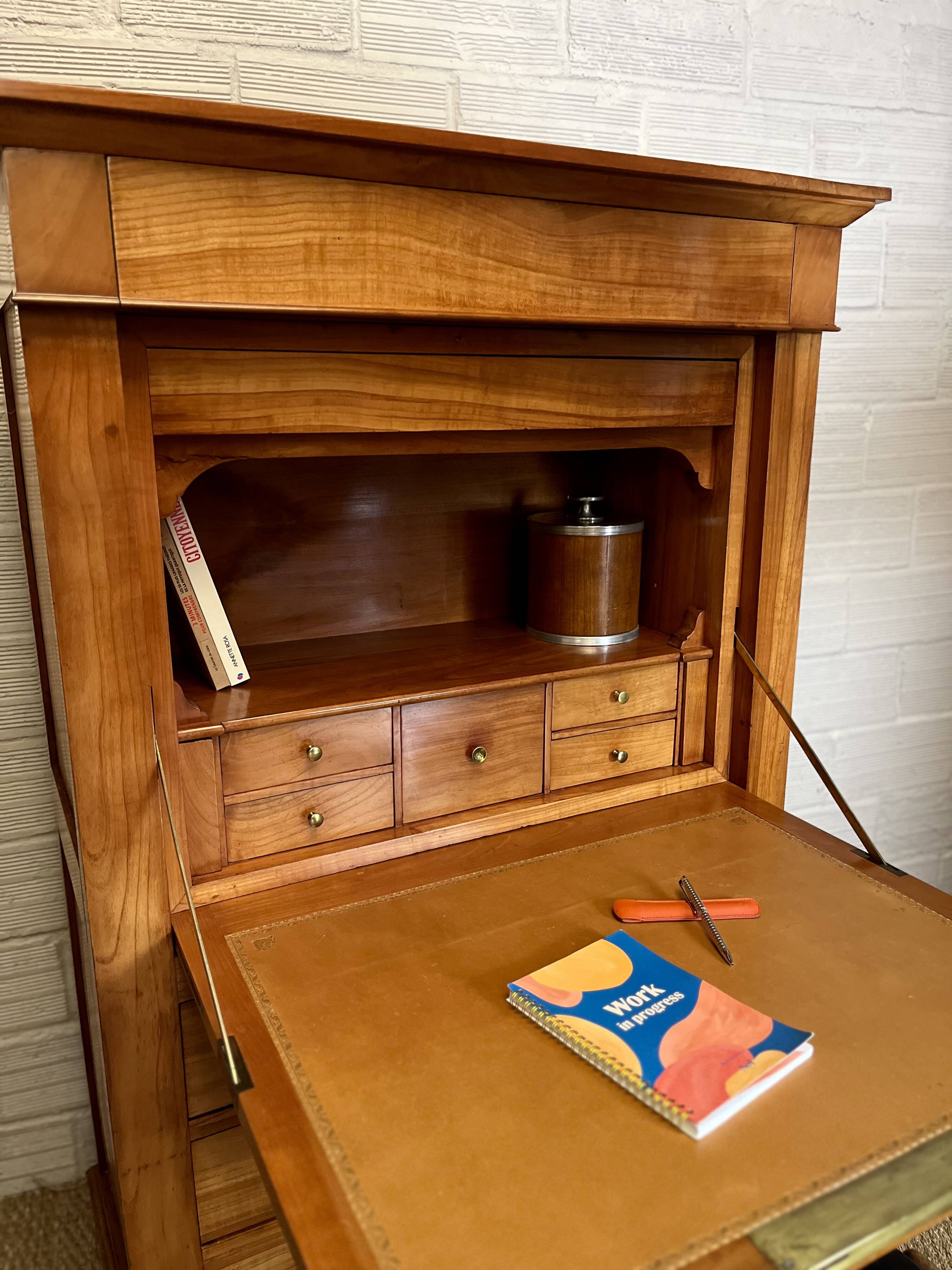 Directory secretary in solid cherry wood