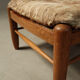 Brutalist oak lounge chair and ottoman in original goat hide, 1960s