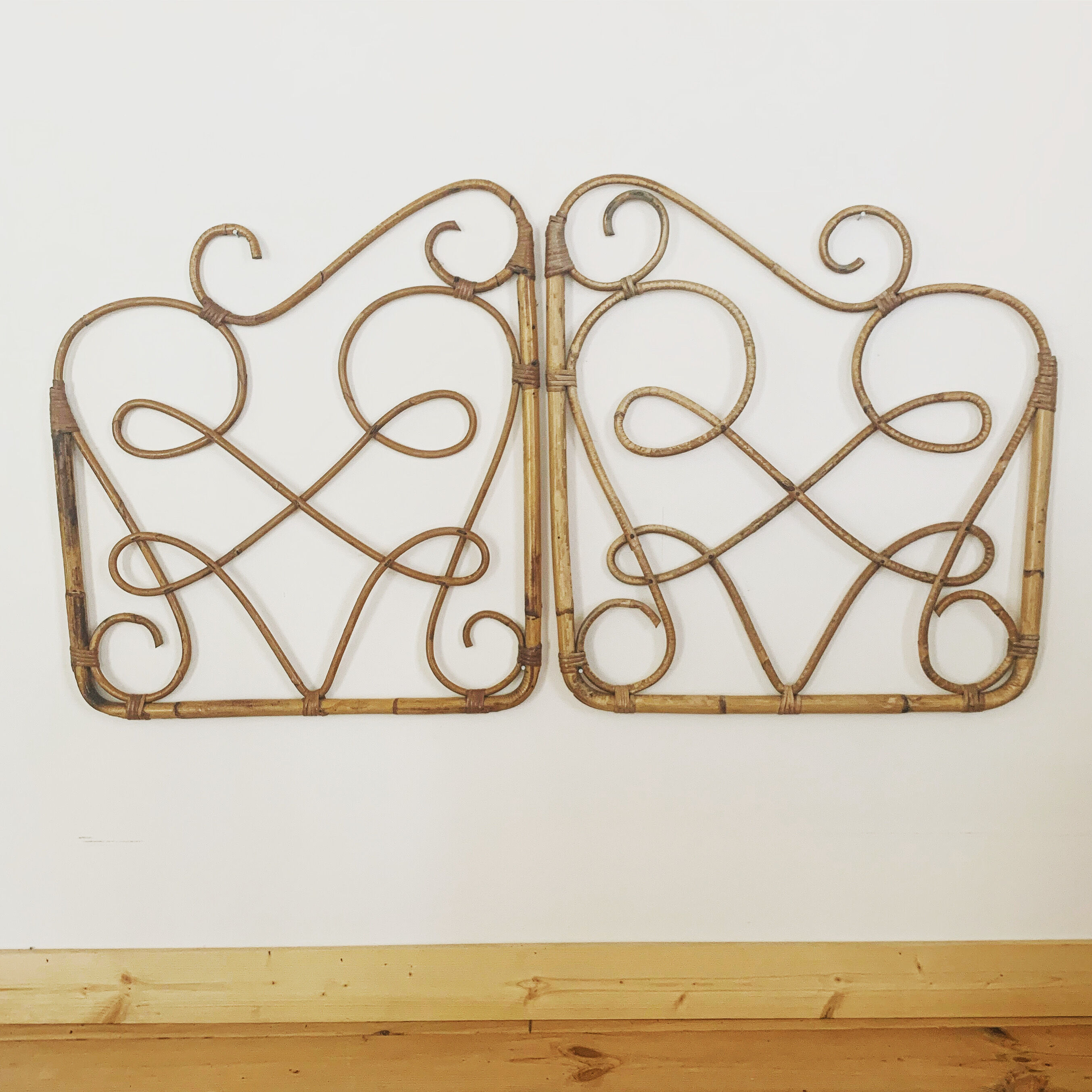 Vintage rattan headboard