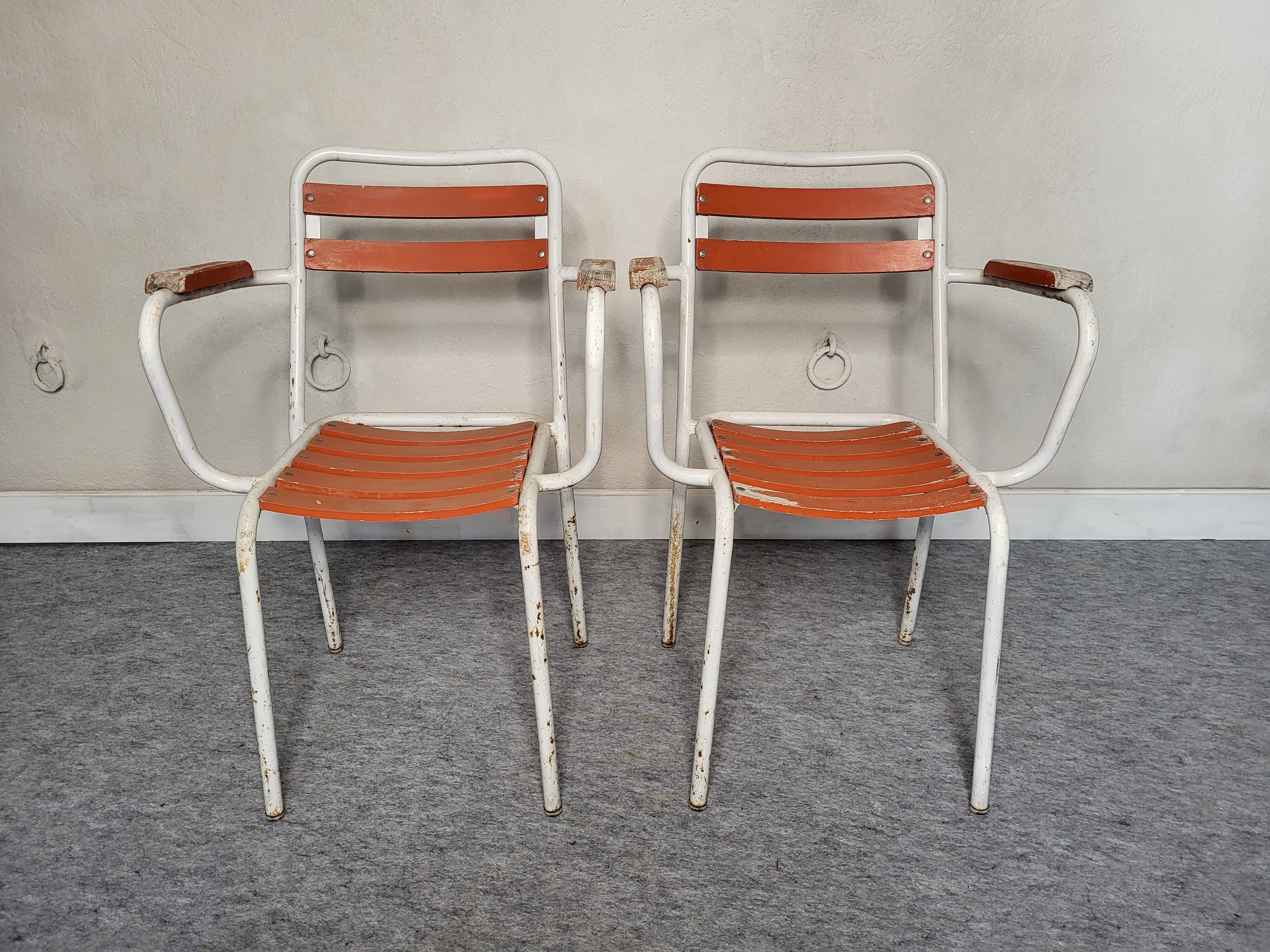 Set of 2 armchairs Tolix T2 50s