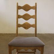 Highback / Ladderback Oak Chairs style of Henning Kjærnulf, 1960s, Set of 4