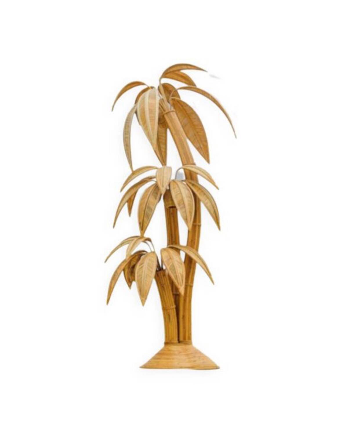 Large "coconut/palm" lamp in rattan