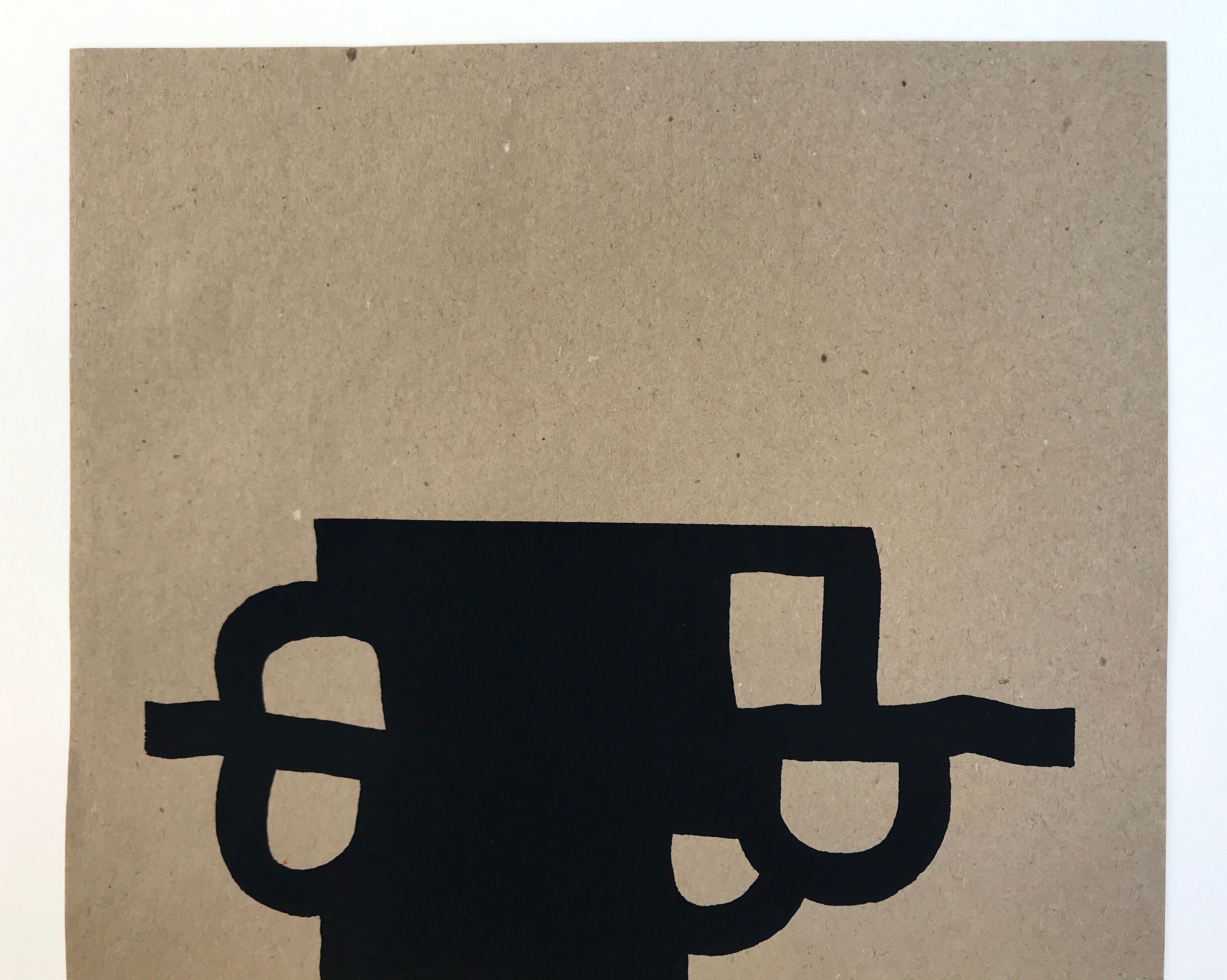 Original screenprint on tobacco paper by Eduardo CHILLIDA, Antzo II, 1985