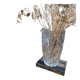 Grand vase vintage en verre moulé transparent