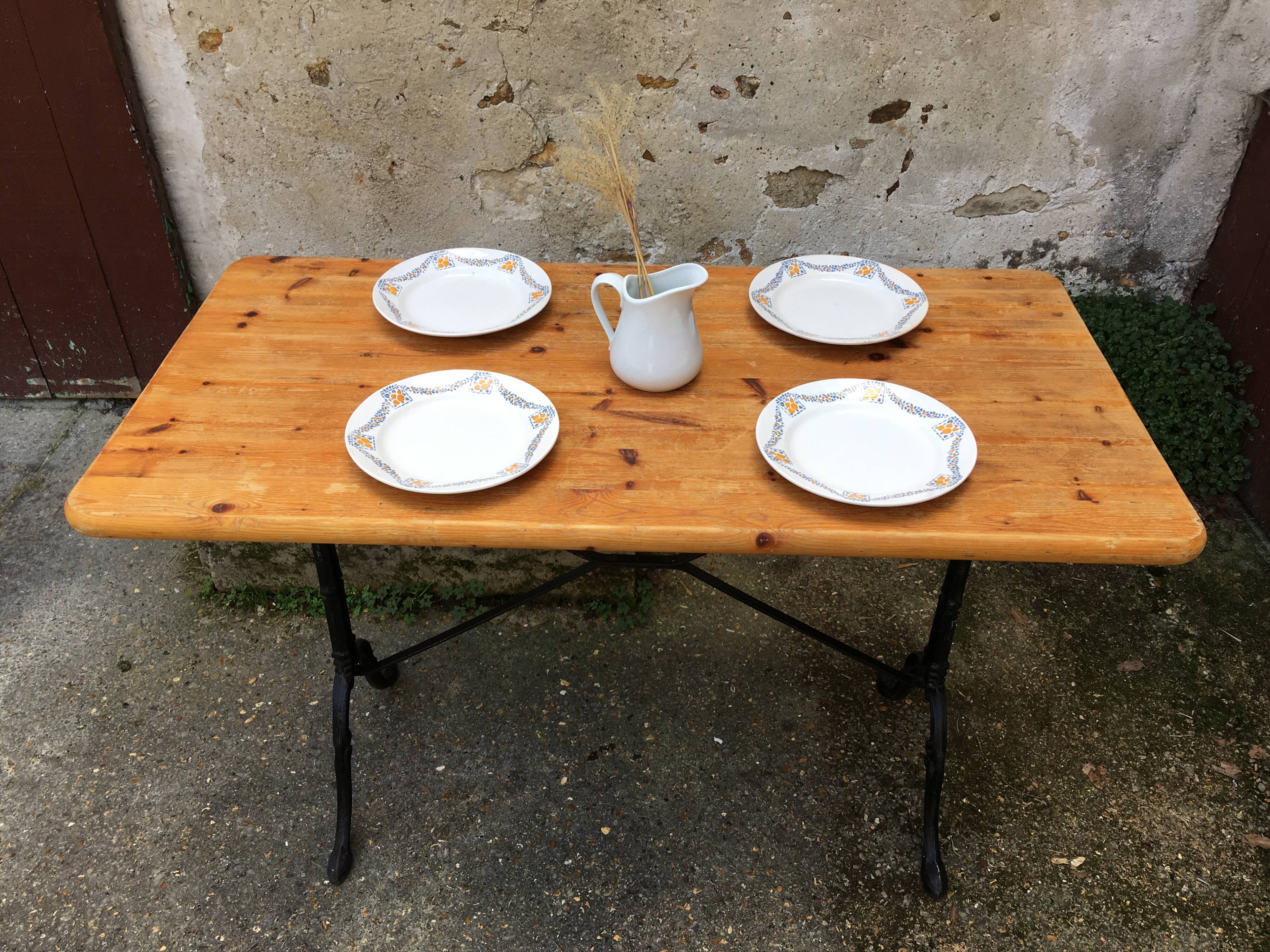 Raw wooden bistro table