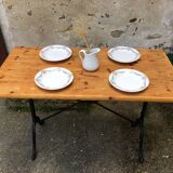 Raw wooden bistro table