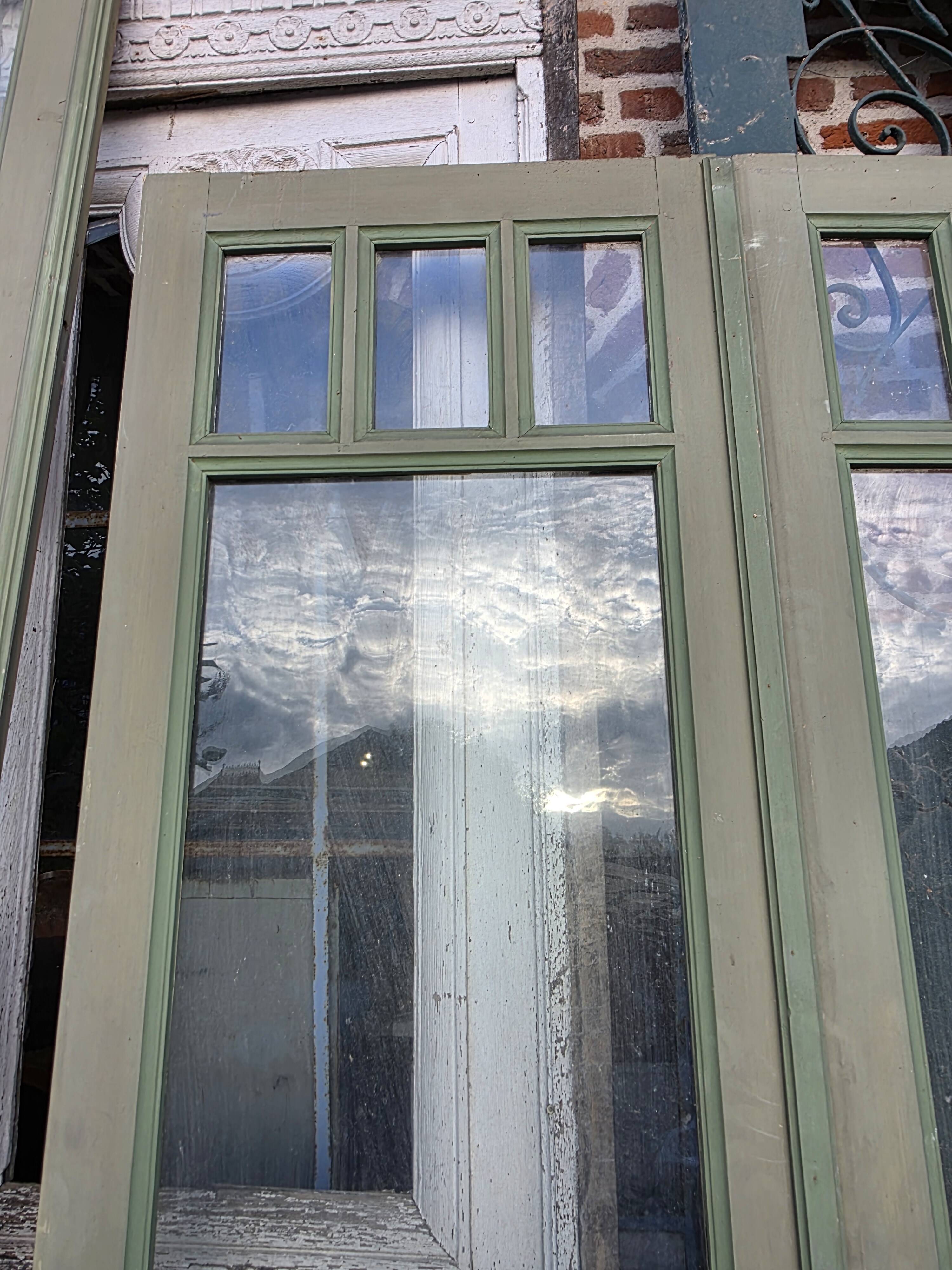 4 Art Nouveau partition doors + transom