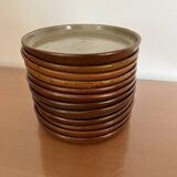 Lot de 12 assiettes plates en grès