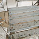 Patinated garden folding chairs - metal and wood -