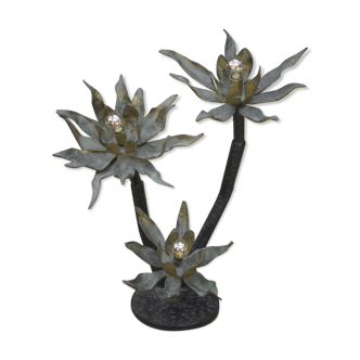 Bronze lamp with 3 Flowers 1960