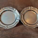Lot de 2 plats ronds inox
