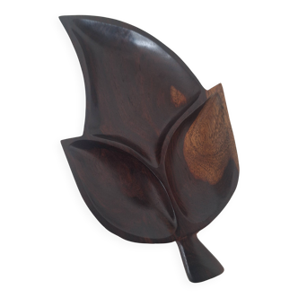 Vide poche feuille en bois massif