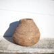 Old basket, burgundy straw and bramble, woven basket, interior decoration