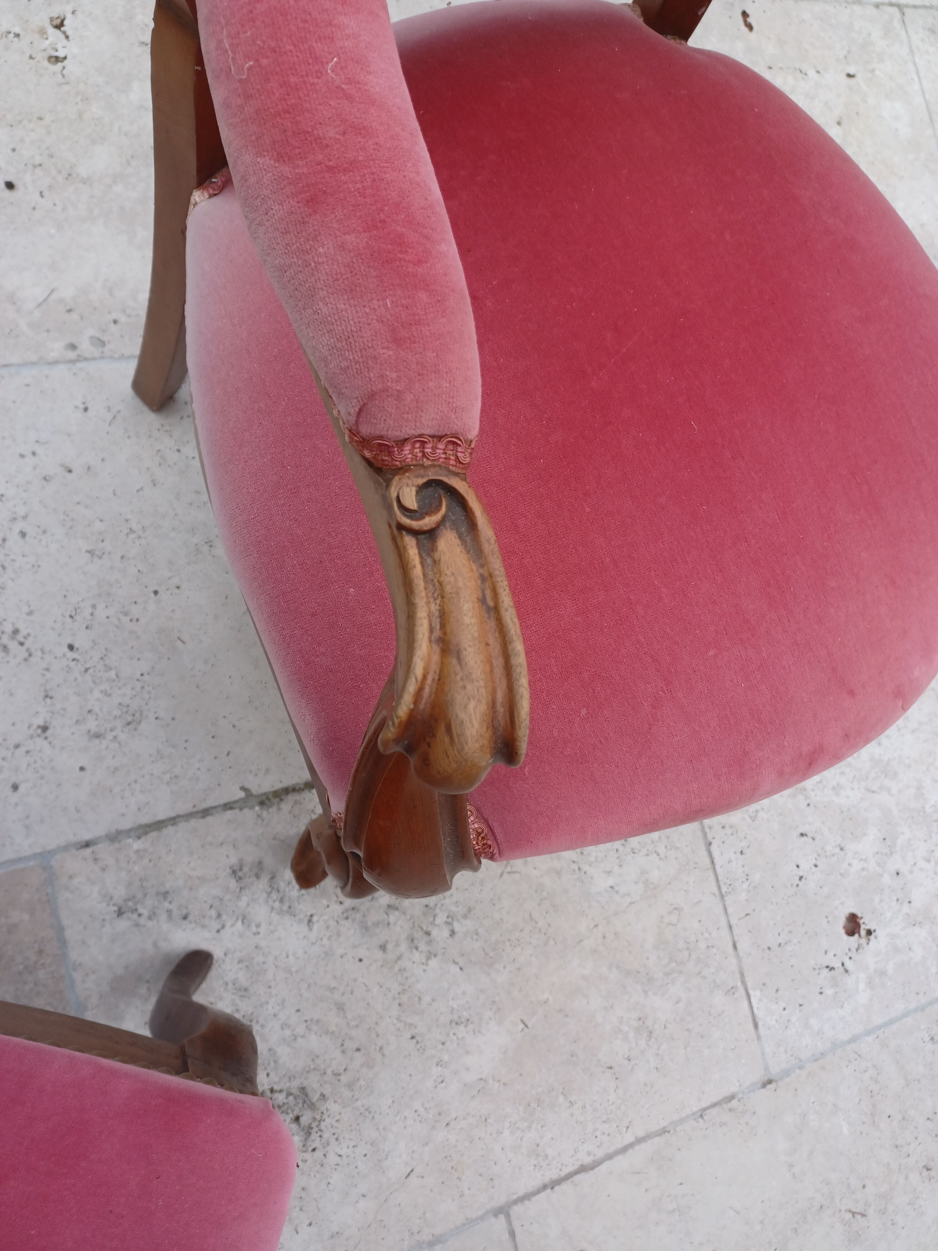 Armchair and chair Louis Philippe