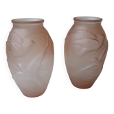 Paire de vases en verre Art Déco