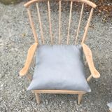 Pair of Baumann armchairs in raw beech