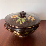 Terracotta pottery tureen Alsace folk art