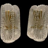 Mid-Century Crystal Sconces, Set of 2