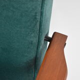 Vintage armchair "Fox" - designer H. Lis, 1970s, green bottle velvet