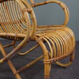 Rattan armchair with armrests 1950