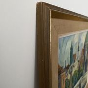 'Monument' - Vintage mid century swedish oil painting
