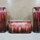 Pair of vases + art nouveau planter orchies slip fireplace trim