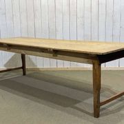 Early 20th-century farmhouse table made of fir, elm, and chestnut.