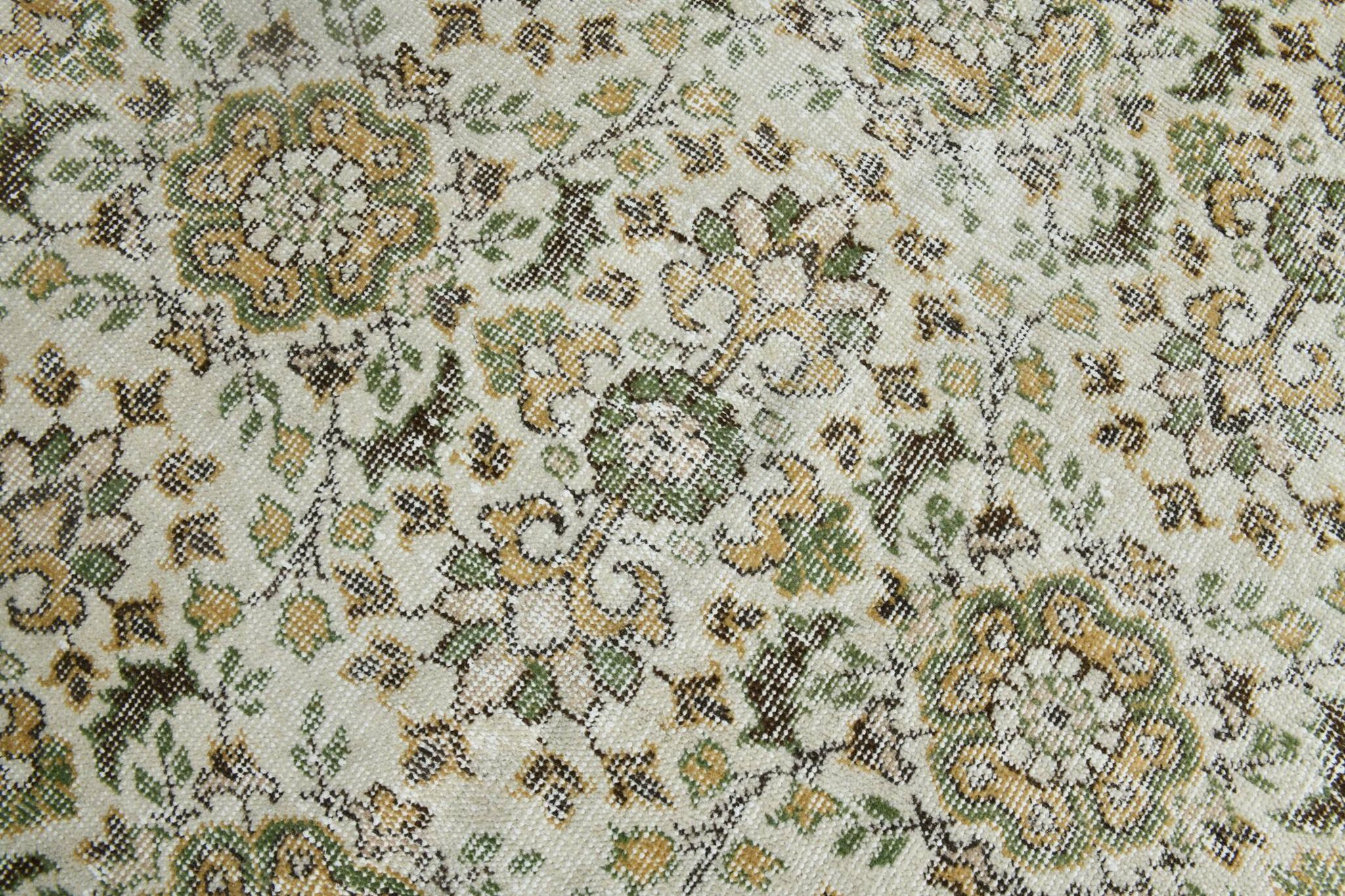 6x10 Brown & Beige Floral Pattern Vintage Rug, 196x325Cm