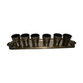tray with silver metal cups