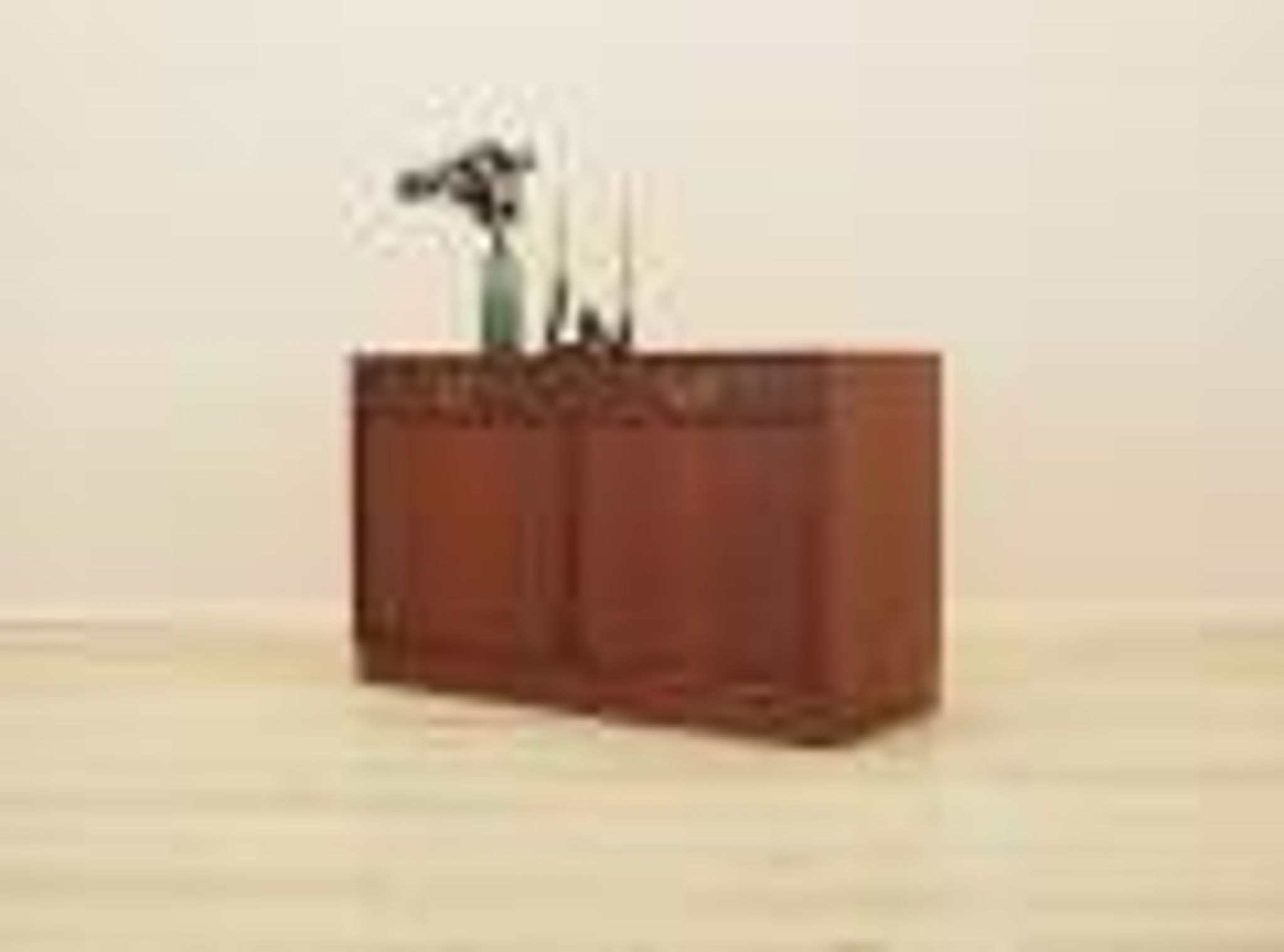Danish mahogany veneered cabinet with drawers and lockable doors, 1970s