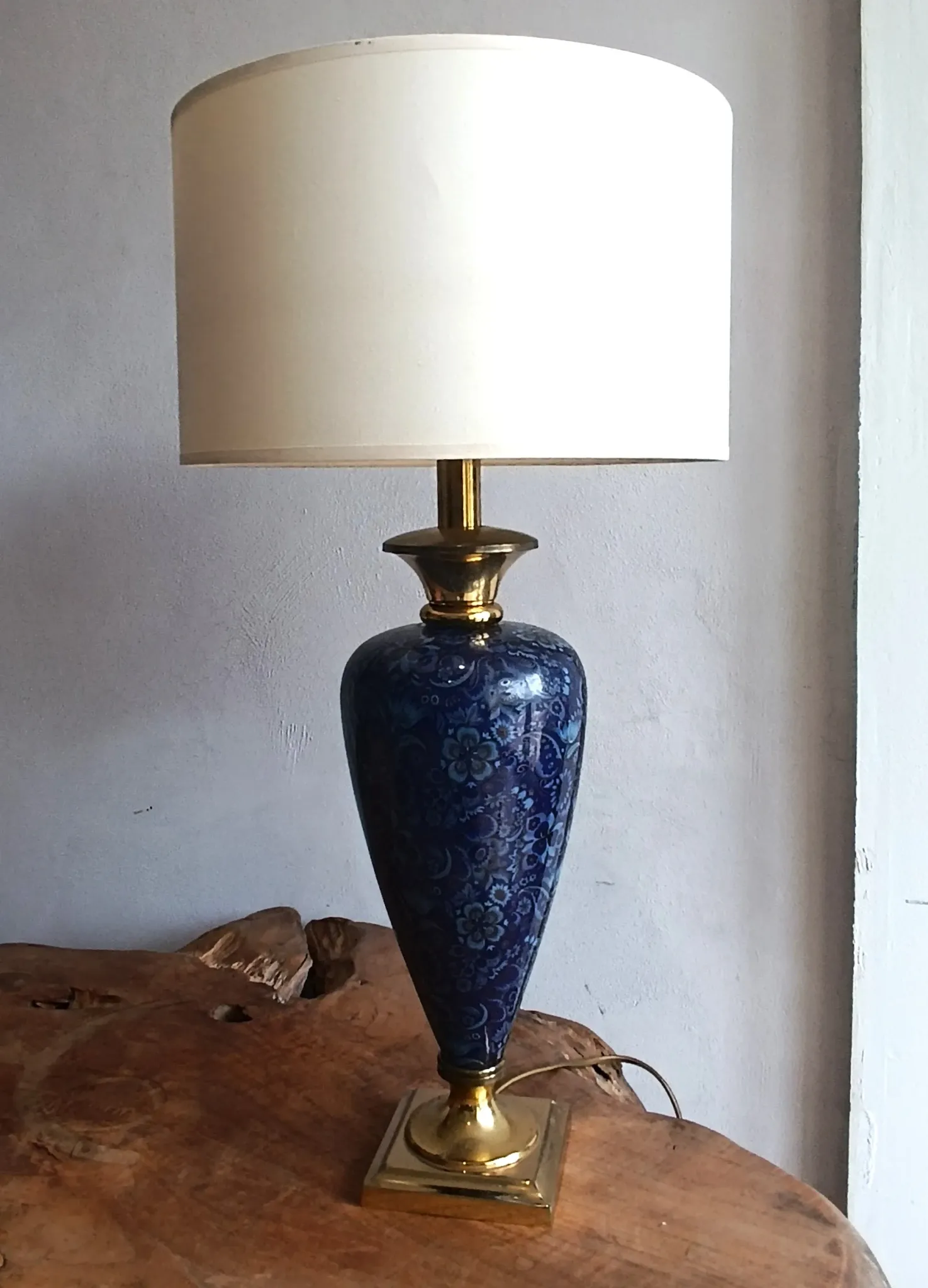 LE DAUPHIN lamp in vintage ceramic and brass