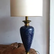 LE DAUPHIN lamp in vintage ceramic and brass