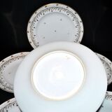 Niderviller set of 6 Empire plates and tureen in hard-paste porcelain with wheat decoration painted in gold, 1790