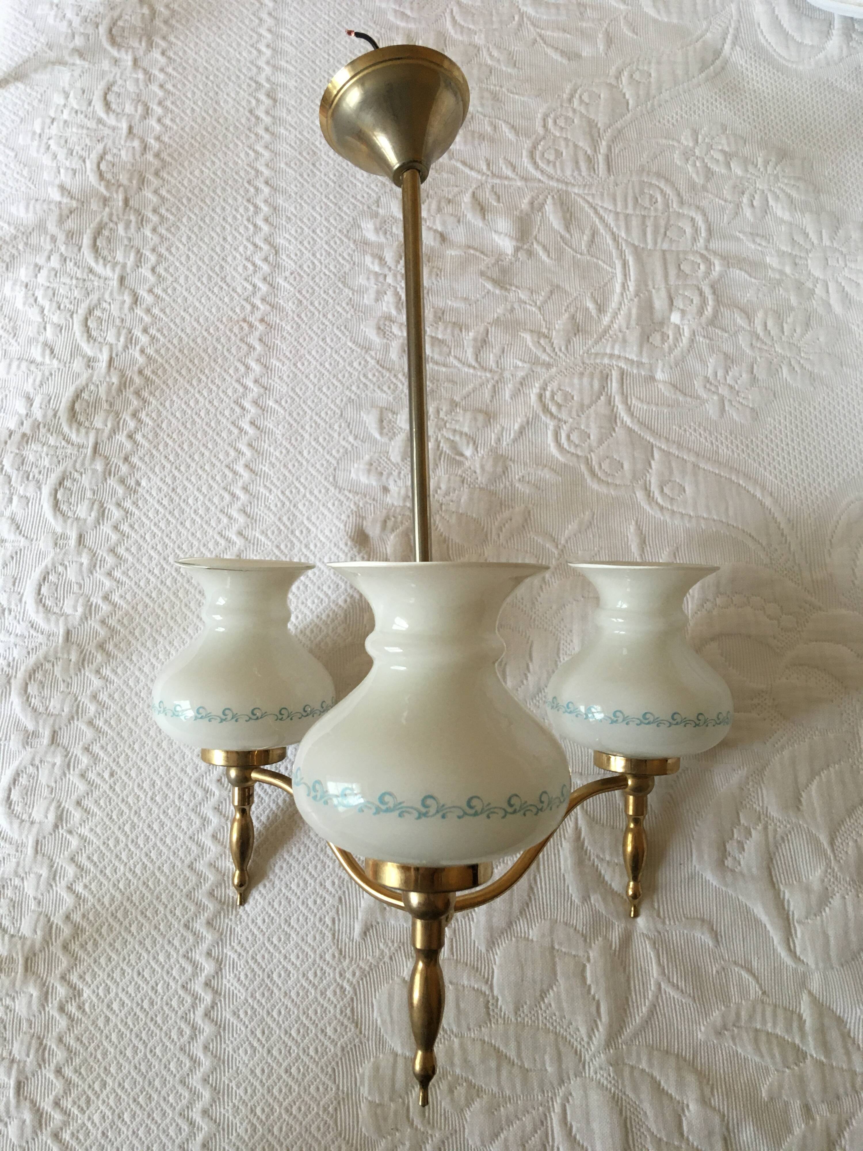 Romantic 3-branch chandelier