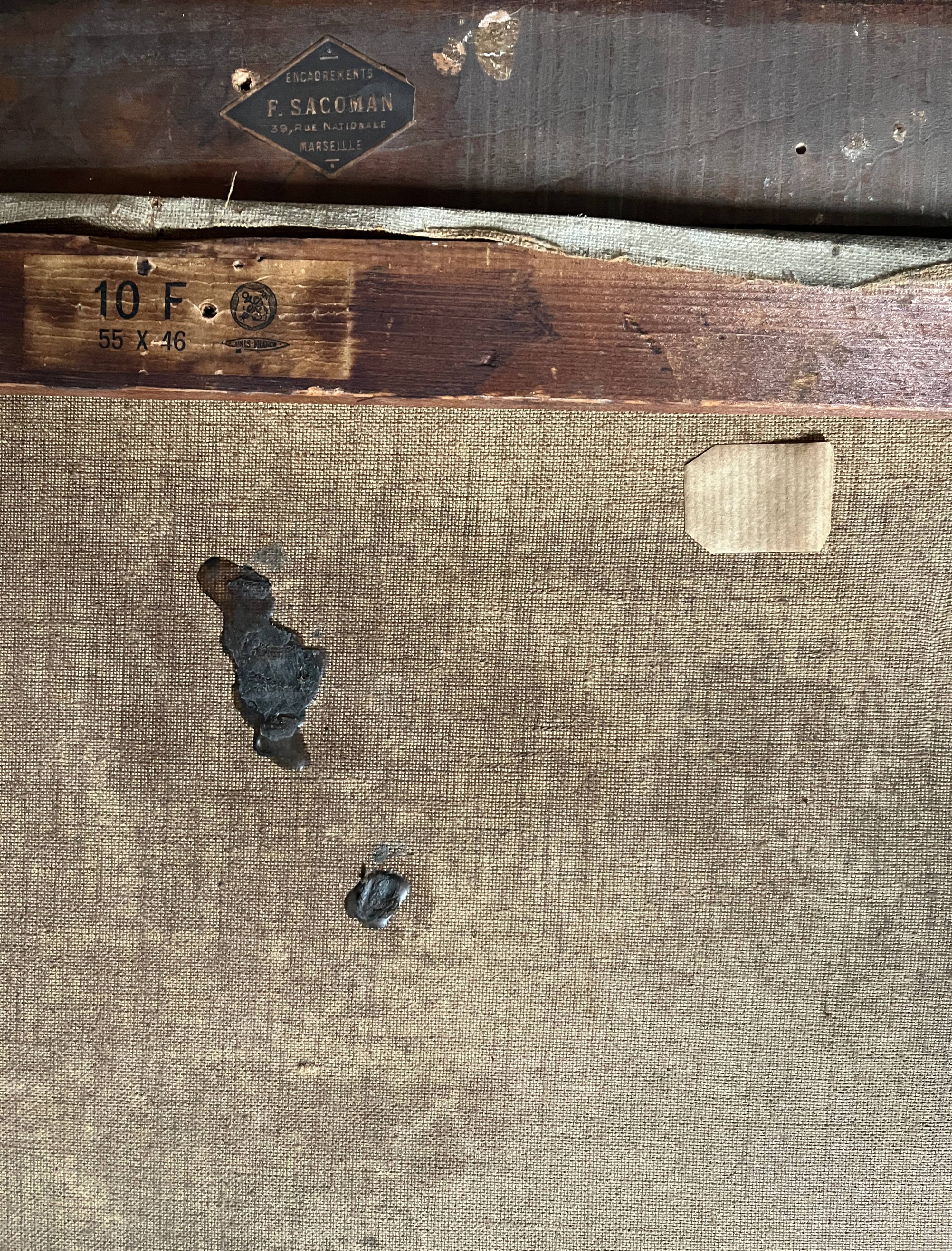 HST painting from the early 20th century "La Sorgue" (Aveyron) signed Chevalier + frame