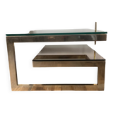 Table Basse « G » par Belgo Chrom plaqué Or 23kt