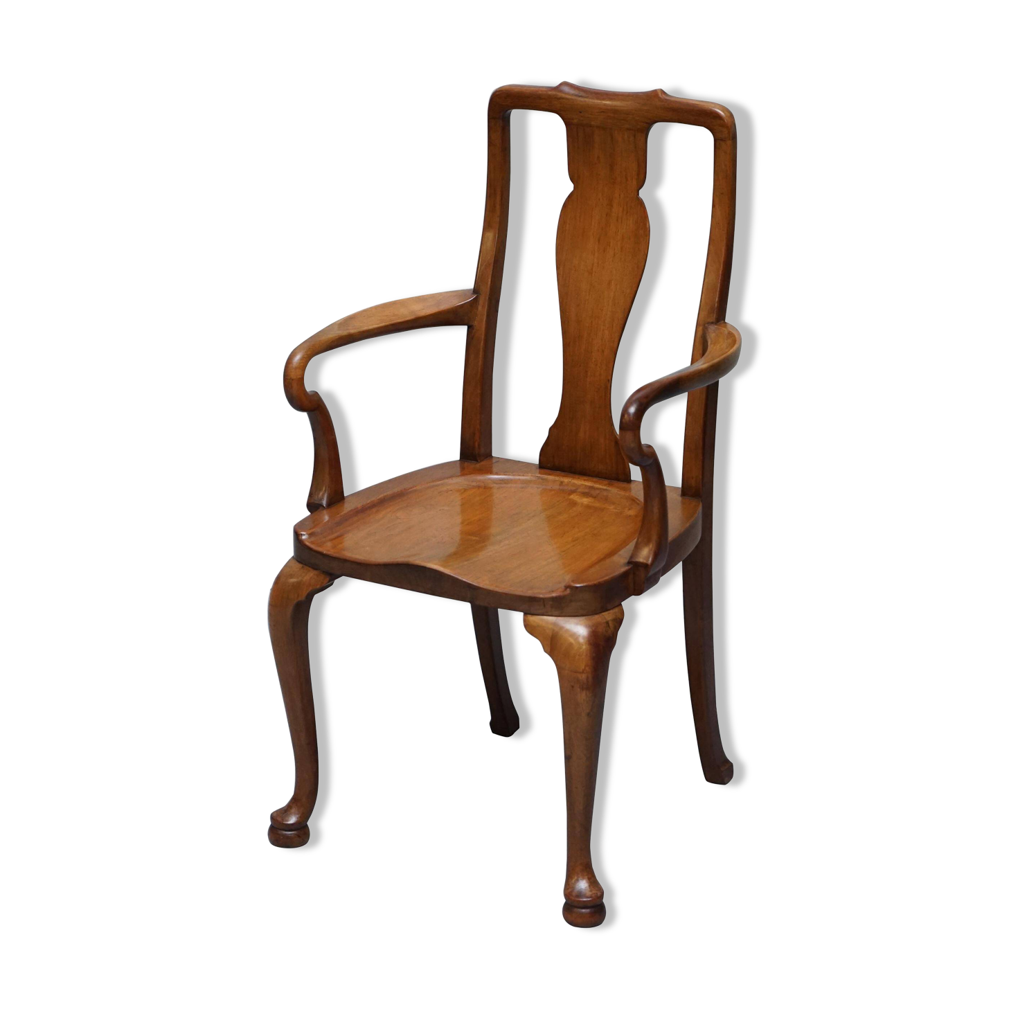 Victorian Howard & Son walnut office chair with stamp.